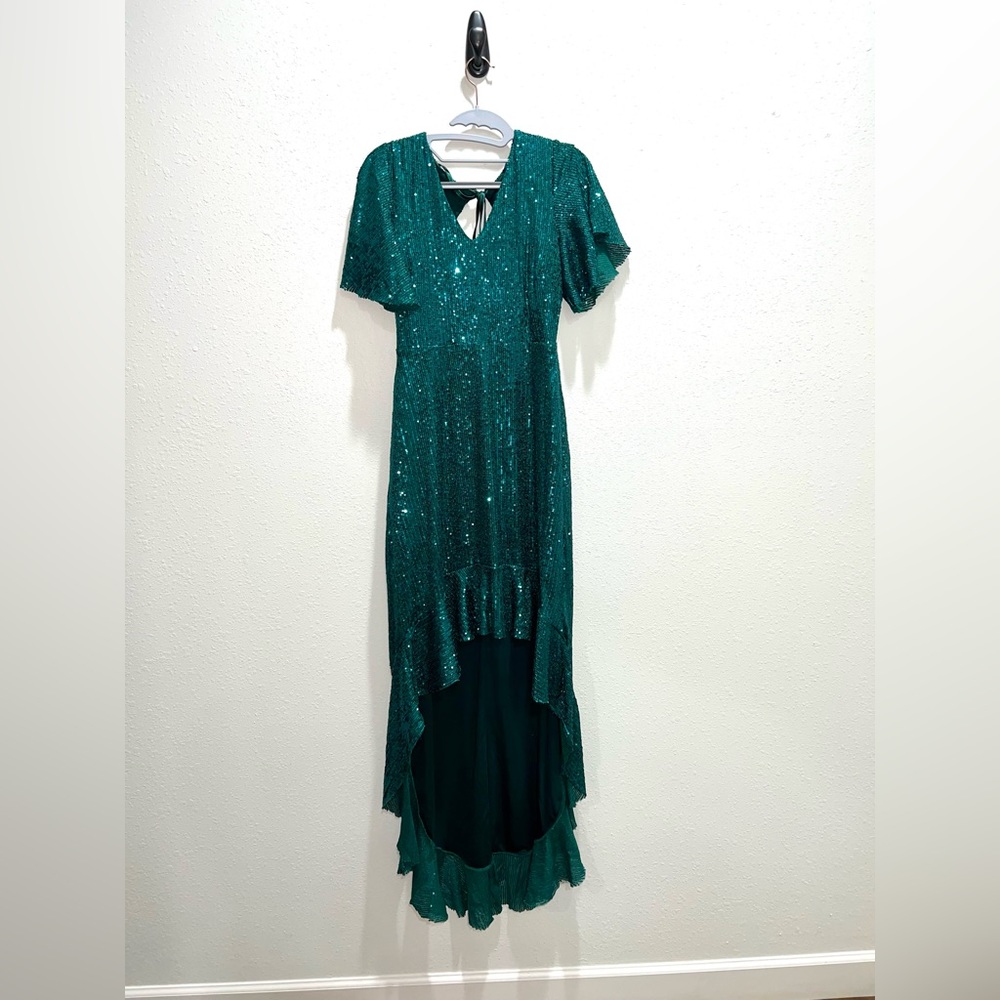Southern Sweetheart High Low Dress -
Peacock Sequin